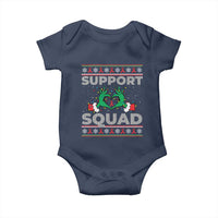 Support Squad HIV Awareness Gift Baby Onesie Green Hand Red Ribbon Ugly Sweater Christmas Gift - Wonder Print Shop