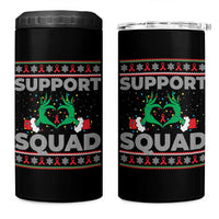 Support Squad HIV Awareness Gift 4 in 1 Can Cooler Tumbler Green Hand Red Ribbon Ugly Sweater Christmas Gift - Wonder Print Shop