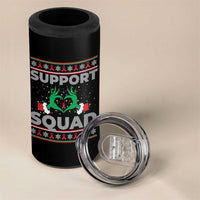 Support Squad HIV Awareness Gift 4 in 1 Can Cooler Tumbler Green Hand Red Ribbon Ugly Sweater Christmas Gift - Wonder Print Shop