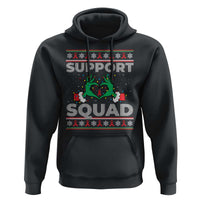 Support Squad HIV Awareness Gift Hoodie Green Hand Red Ribbon Ugly Sweater Christmas Gift - Wonder Print Shop