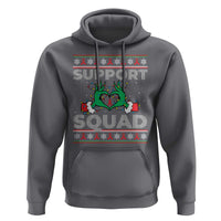 Support Squad HIV Awareness Gift Hoodie Green Hand Red Ribbon Ugly Sweater Christmas Gift - Wonder Print Shop