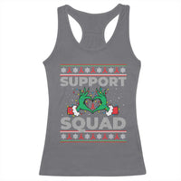 Support Squad HIV Awareness Gift Racerback Tank Top Green Hand Red Ribbon Ugly Sweater Christmas Gift - Wonder Print Shop
