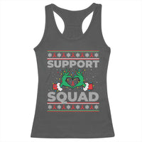 Support Squad HIV Awareness Gift Racerback Tank Top Green Hand Red Ribbon Ugly Sweater Christmas Gift - Wonder Print Shop