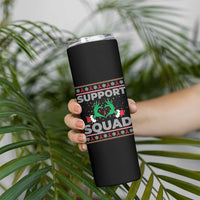 Support Squad HIV Awareness Gift Skinny Tumbler Green Hand Red Ribbon Ugly Sweater Christmas Gift - Wonder Print Shop
