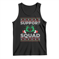 Support Squad HIV Awareness Gift Tank Top Green Hand Red Ribbon Ugly Sweater Christmas Gift - Wonder Print Shop