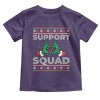 Support Squad HIV Awareness Gift Toddler T Shirt Green Hand Red Ribbon Ugly Sweater Christmas Gift - Wonder Print Shop