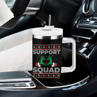 Support Squad HIV Awareness Gift Tumbler With Handle Green Hand Red Ribbon Ugly Sweater Christmas Gift - Wonder Print Shop