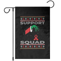 Funny Green Hand Red Ribbon HIV Awareness Garden Flag Support Squad Ugly Sweater Gift - Wonder Print Shop