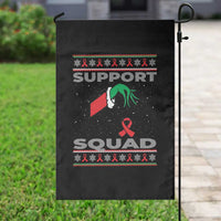 Funny Green Hand Red Ribbon HIV Awareness Garden Flag Support Squad Ugly Sweater Gift - Wonder Print Shop