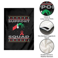 Funny Green Hand Red Ribbon HIV Awareness Garden Flag Support Squad Ugly Sweater Gift - Wonder Print Shop