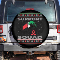 Funny Green Hand Red Ribbon HIV Awareness Spare Tire Cover Support Squad Ugly Sweater Gift - Wonder Print Shop