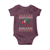 Funny Green Hand Red Ribbon HIV Awareness Baby Onesie Support Squad Ugly Sweater Gift - Wonder Print Shop