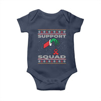 Funny Green Hand Red Ribbon HIV Awareness Baby Onesie Support Squad Ugly Sweater Gift - Wonder Print Shop