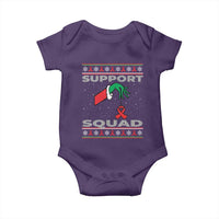 Funny Green Hand Red Ribbon HIV Awareness Baby Onesie Support Squad Ugly Sweater Gift - Wonder Print Shop