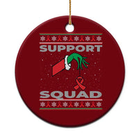 Funny Green Hand Red Ribbon HIV Awareness Ceramic Ornament Support Squad Ugly Sweater Gift - Wonder Print Shop