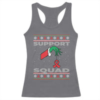 Funny Green Hand Red Ribbon HIV Awareness Racerback Tank Top Support Squad Ugly Sweater Gift - Wonder Print Shop