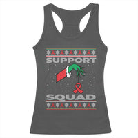 Funny Green Hand Red Ribbon HIV Awareness Racerback Tank Top Support Squad Ugly Sweater Gift - Wonder Print Shop