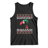 Funny Green Hand Red Ribbon HIV Awareness Tank Top Support Squad Ugly Sweater Gift - Wonder Print Shop
