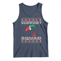 Funny Green Hand Red Ribbon HIV Awareness Tank Top Support Squad Ugly Sweater Gift - Wonder Print Shop