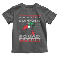 Funny Green Hand Red Ribbon HIV Awareness Toddler T Shirt Support Squad Ugly Sweater Gift - Wonder Print Shop