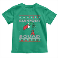 Funny Green Hand Red Ribbon HIV Awareness Toddler T Shirt Support Squad Ugly Sweater Gift - Wonder Print Shop