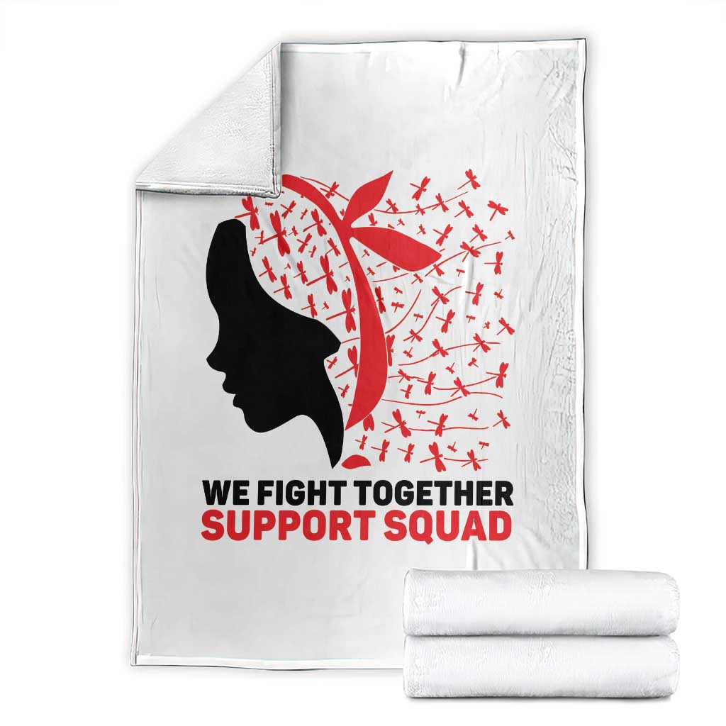We Fight Together Support Squad Throw Blanket HIV Awareness Dragonfly Gift - Wonder Print Shop