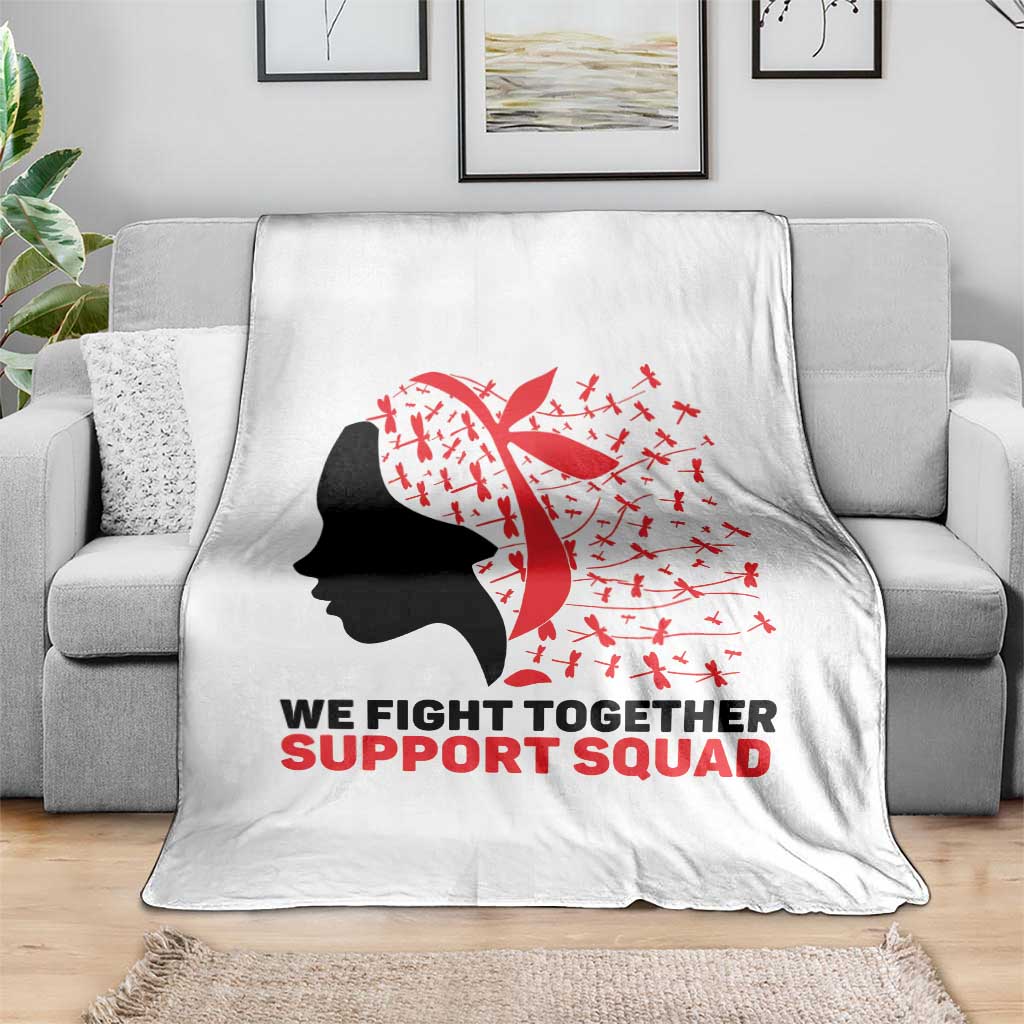 We Fight Together Support Squad Throw Blanket HIV Awareness Dragonfly Gift - Wonder Print Shop