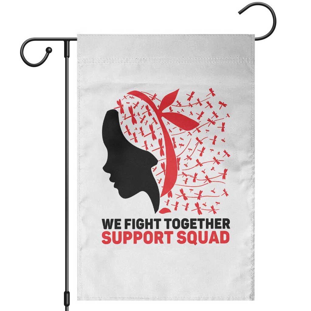 We Fight Together Support Squad Garden Flag HIV Awareness Dragonfly Gift - Wonder Print Shop