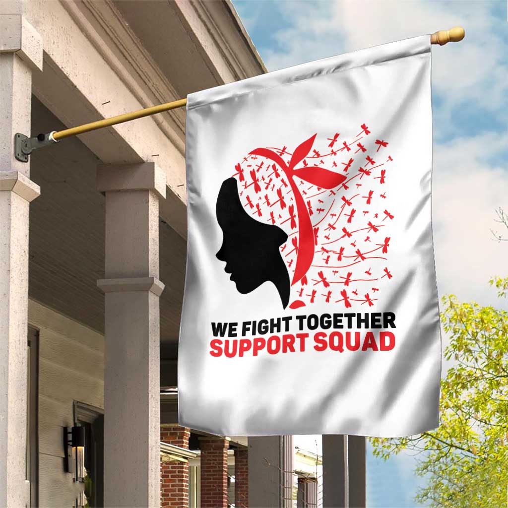 We Fight Together Support Squad Garden Flag HIV Awareness Dragonfly Gift - Wonder Print Shop