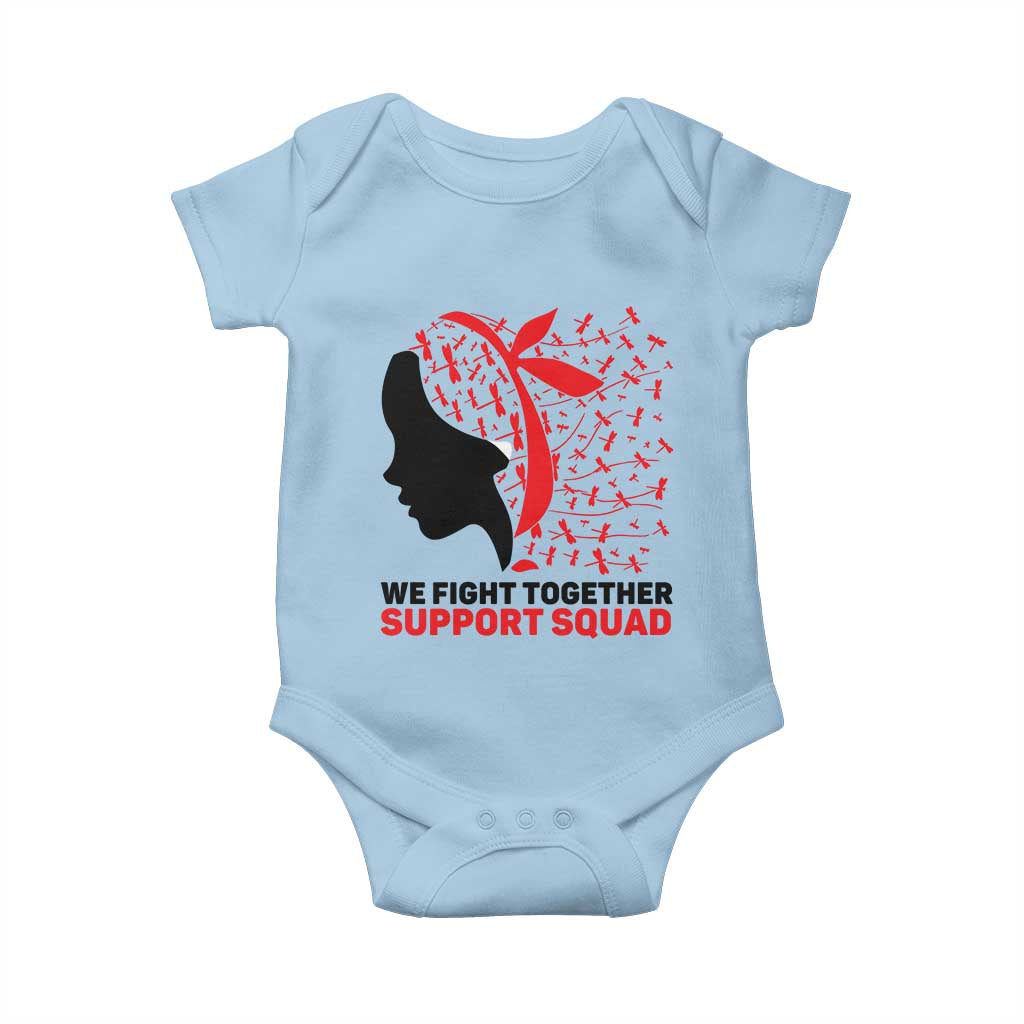 We Fight Together Support Squad Baby Onesie HIV Awareness Dragonfly Gift - Wonder Print Shop