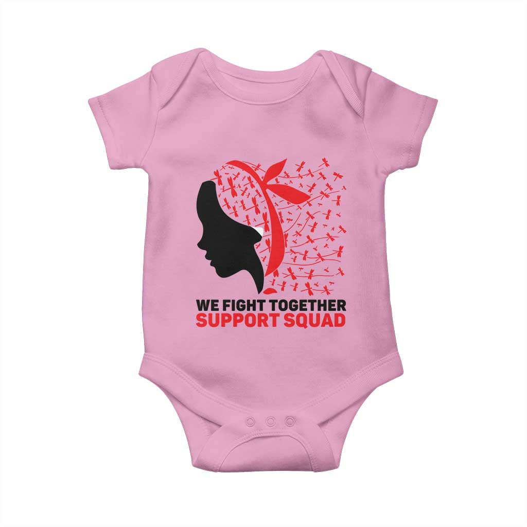 We Fight Together Support Squad Baby Onesie HIV Awareness Dragonfly Gift - Wonder Print Shop