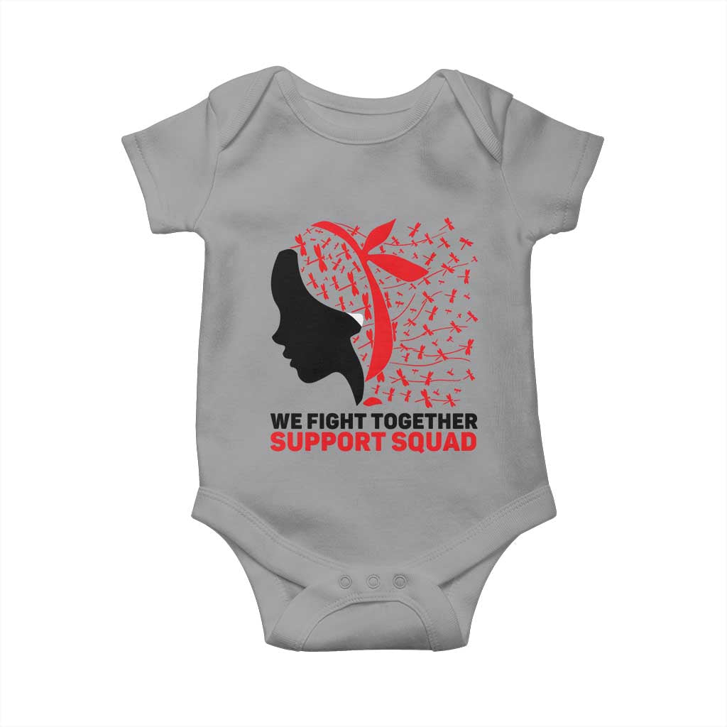 We Fight Together Support Squad Baby Onesie HIV Awareness Dragonfly Gift - Wonder Print Shop