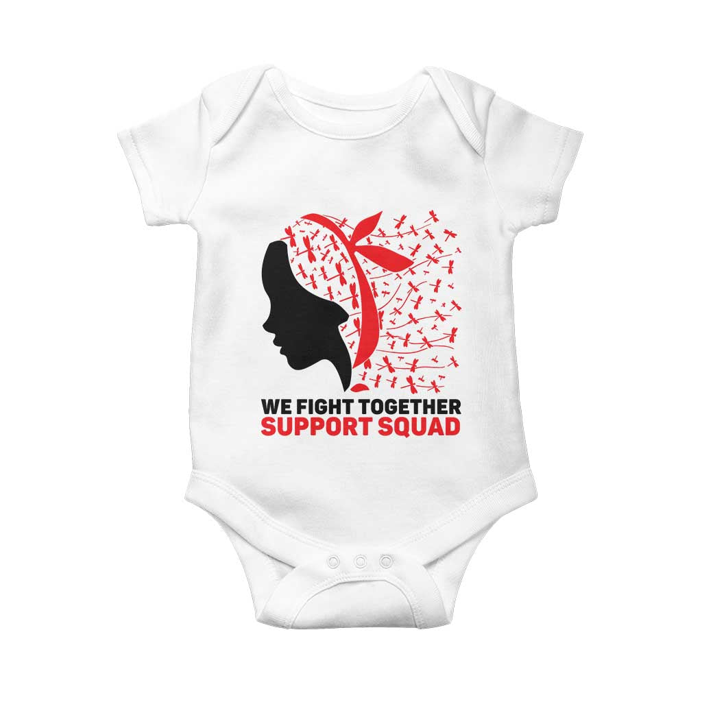 We Fight Together Support Squad Baby Onesie HIV Awareness Dragonfly Gift - Wonder Print Shop
