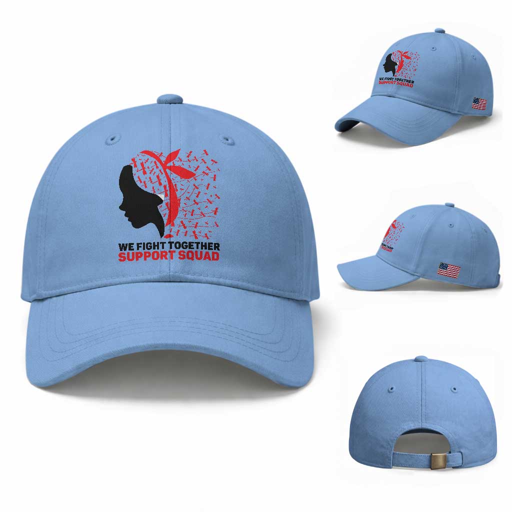 We Fight Together Support Squad Baseball Cap HIV Awareness Dragonfly Gift
