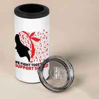 We Fight Together Support Squad 4 in 1 Can Cooler Tumbler HIV Awareness Dragonfly Gift - Wonder Print Shop