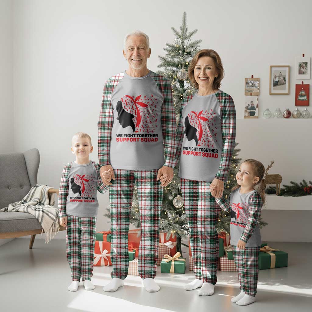 We Fight Together Support Squad Plaid Pajama Set HIV Awareness Dragonfly Gift - Wonder Print Shop