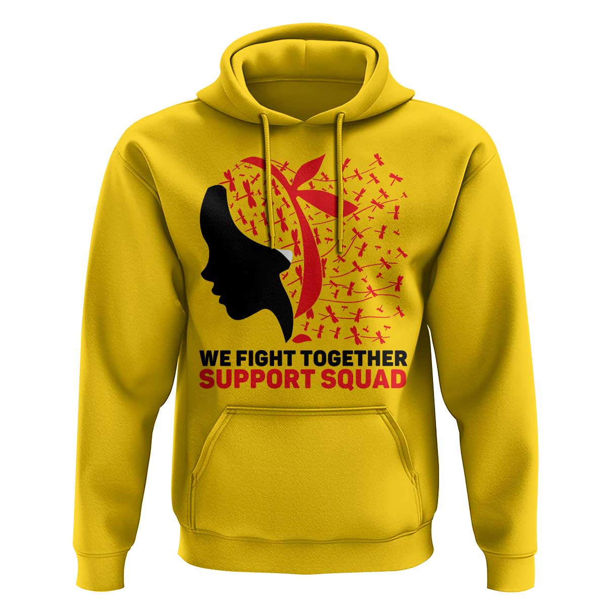 We Fight Together Support Squad Hoodie HIV Awareness Dragonfly Gift - Wonder Print Shop