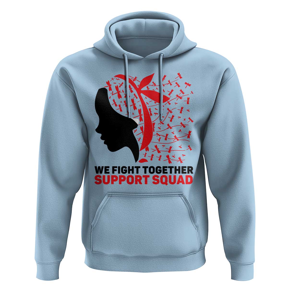 We Fight Together Support Squad Hoodie HIV Awareness Dragonfly Gift - Wonder Print Shop