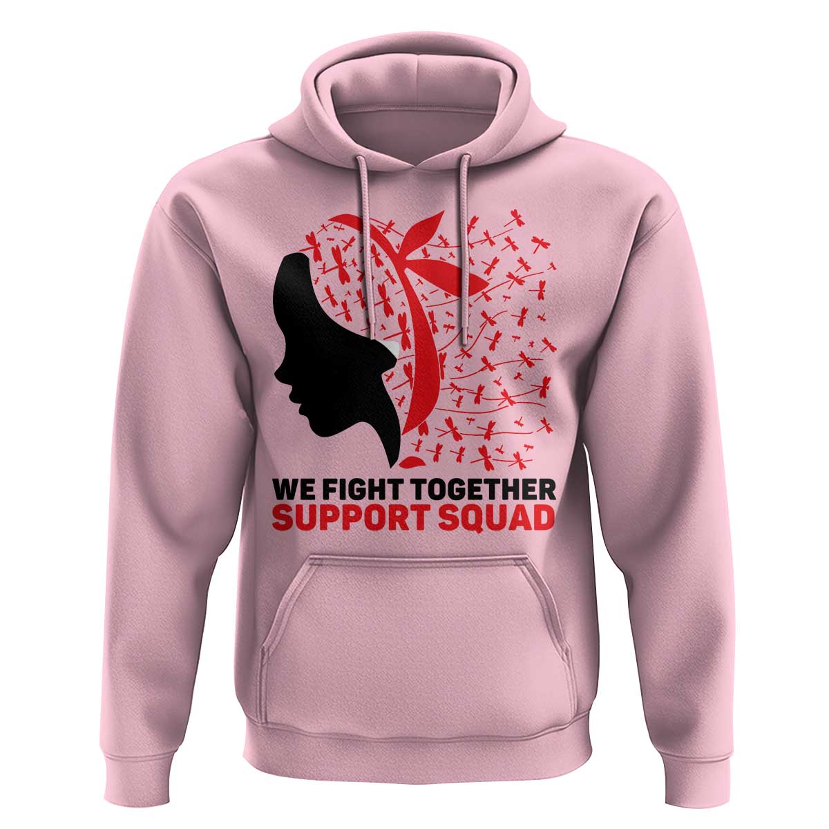 We Fight Together Support Squad Hoodie HIV Awareness Dragonfly Gift - Wonder Print Shop