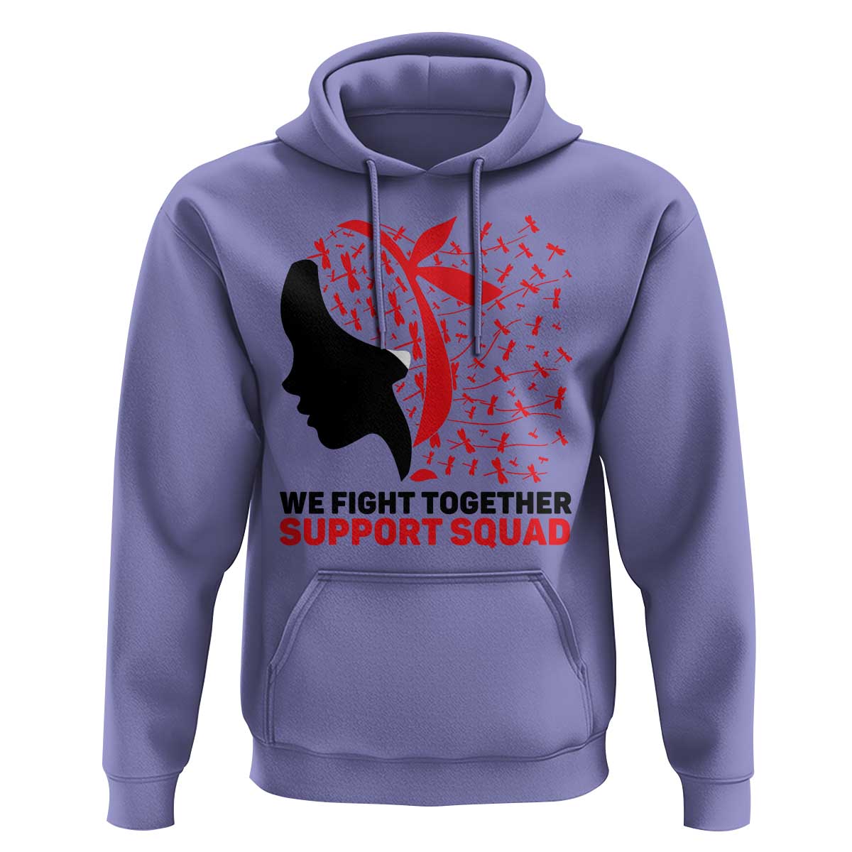 We Fight Together Support Squad Hoodie HIV Awareness Dragonfly Gift - Wonder Print Shop