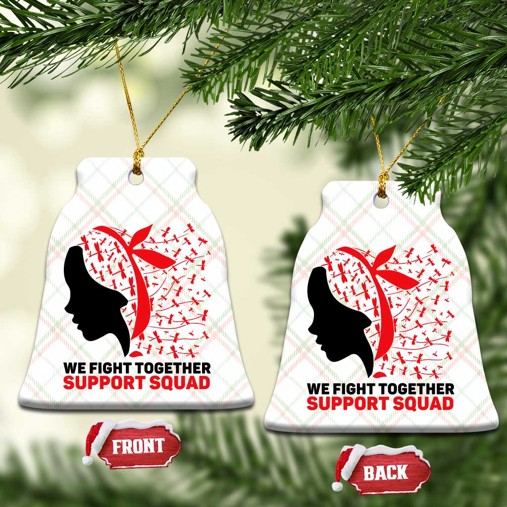 We Fight Together Support Squad Ceramic Ornament HIV Awareness Dragonfly Gift - Wonder Print Shop