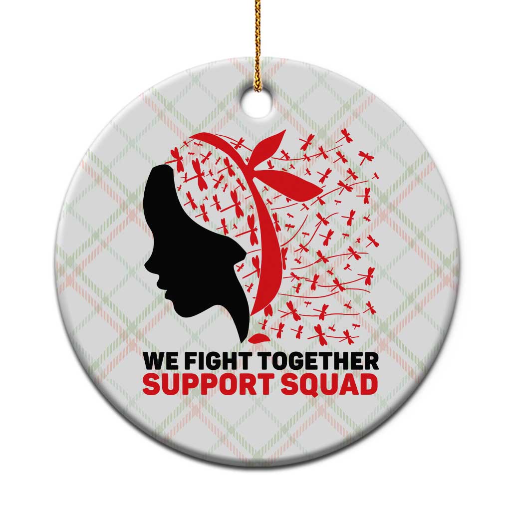 We Fight Together Support Squad Ceramic Ornament HIV Awareness Dragonfly Gift - Wonder Print Shop