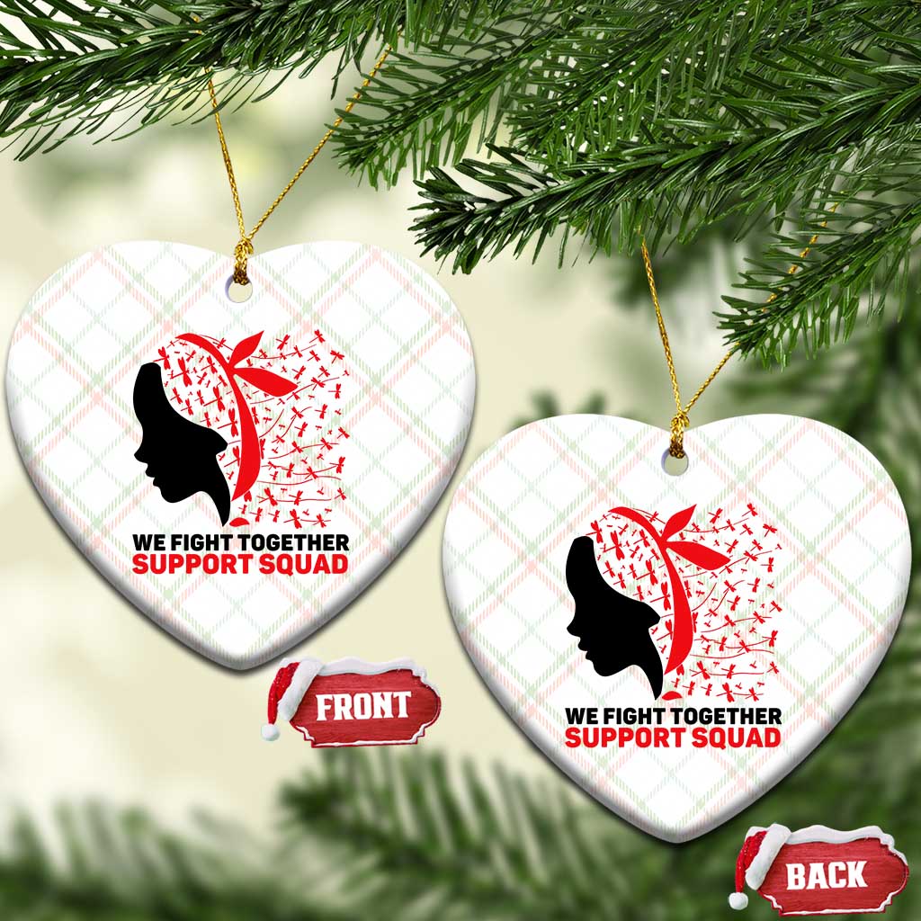 We Fight Together Support Squad Ceramic Ornament HIV Awareness Dragonfly Gift - Wonder Print Shop