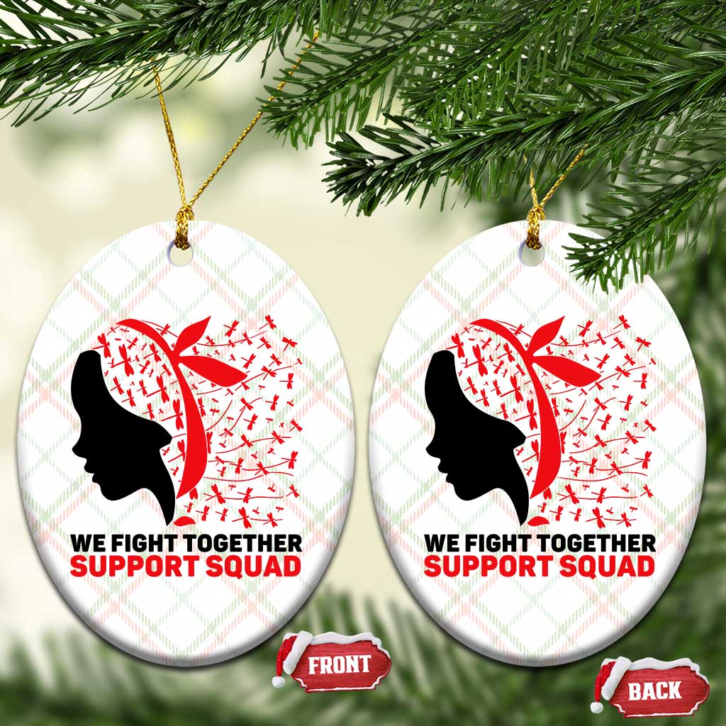 We Fight Together Support Squad Ceramic Ornament HIV Awareness Dragonfly Gift - Wonder Print Shop
