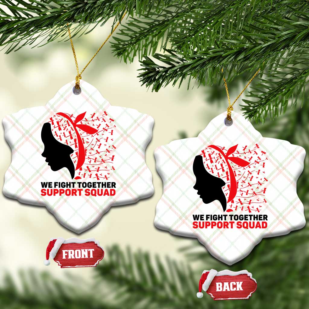 We Fight Together Support Squad Ceramic Ornament HIV Awareness Dragonfly Gift - Wonder Print Shop