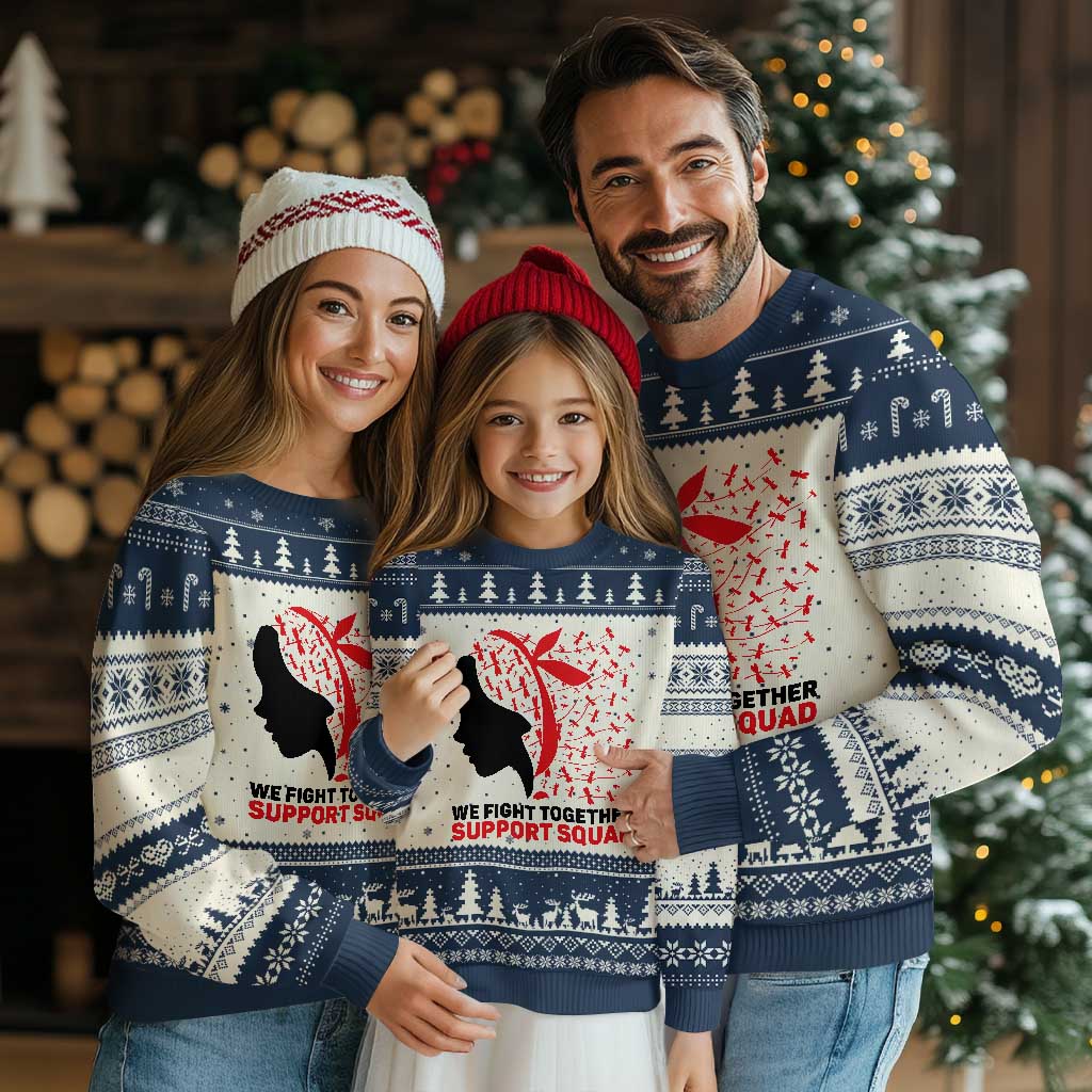 We Fight Together Support Squad Ugly Christmas Sweater HIV Awareness Dragonfly Gift - Wonder Print Shop