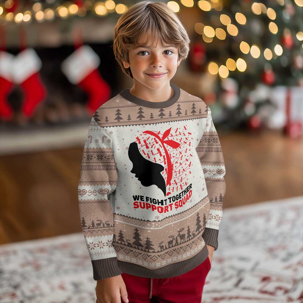 We Fight Together Support Squad Ugly Christmas Sweater HIV Awareness Dragonfly Gift - Wonder Print Shop