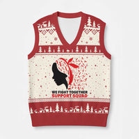 We Fight Together Support Squad V-Neck Knit Sweater Vest HIV Awareness Dragonfly Gift - Wonder Print Shop
