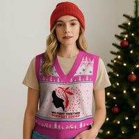 We Fight Together Support Squad V-Neck Knit Sweater Vest HIV Awareness Dragonfly Gift - Wonder Print Shop