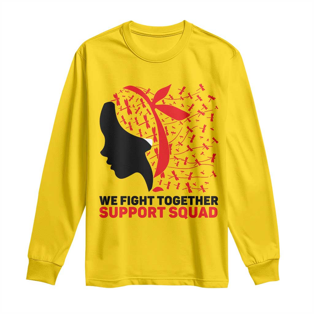 We Fight Together Support Squad Long Sleeve Shirt HIV Awareness Dragonfly Gift - Wonder Print Shop